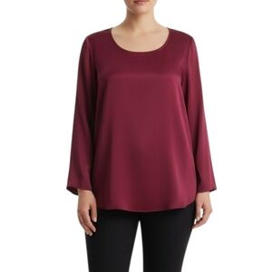 Eileen Fisher Silk Minimalist Blouse in Hibiscus Classic Comfort Shirt Size‎ S